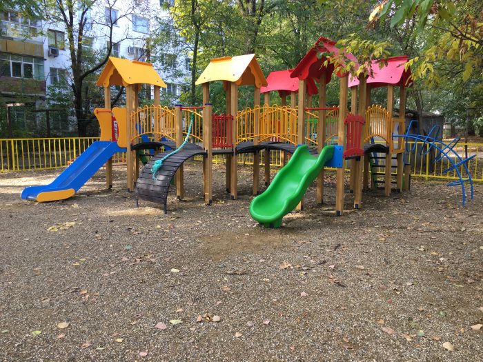 Детская площадка кд-44 геркулес с пластиковой горкой
